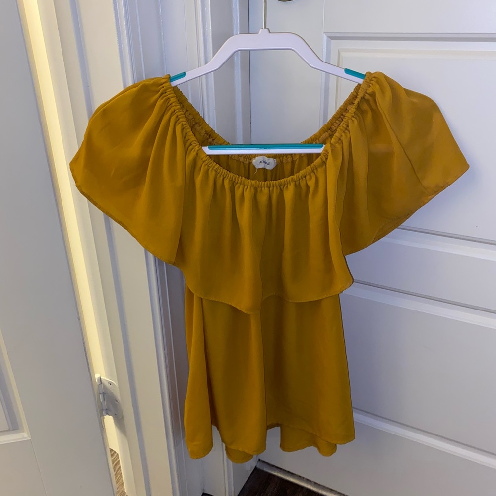 Adrienne Mustard Yellow Blouse